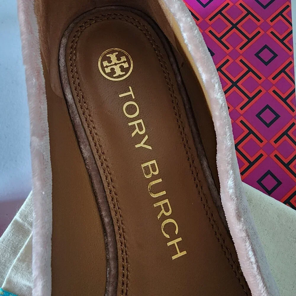 Tory Burch Velvet Ballet Flats "EUC" - Picture 4 of 16
